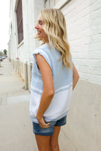 Load image into Gallery viewer, Put Together Blue V Neck Button Down Color Block Sweater Vest
