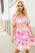 Load image into Gallery viewer, Beautiful You Rose Floral Print Ric Rack Trim Babydoll Dress
