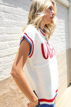 Load image into Gallery viewer, Holiday Ready Red/White &amp; Blue USA Embroidery Dolman Top
