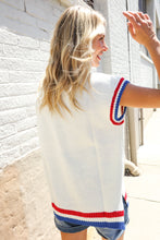 Load image into Gallery viewer, Holiday Ready Red/White &amp; Blue USA Embroidery Dolman Top
