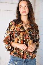 Load image into Gallery viewer, Apple Cider Patchwork Print Blouse
