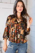 Load image into Gallery viewer, Apple Cider Patchwork Print Blouse
