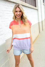Load image into Gallery viewer, Lock Eyes Coral Notched Neck Drop Shoulder Sweater Top
