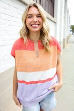 Load image into Gallery viewer, Lock Eyes Coral Notched Neck Drop Shoulder Sweater Top
