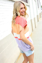 Load image into Gallery viewer, Lock Eyes Coral Notched Neck Drop Shoulder Sweater Top
