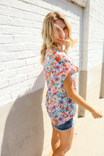 Load image into Gallery viewer, Beautiful You Ivory Floral Print Notch Neck Puff Short Sleeve Top
