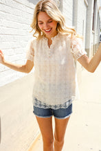 Load image into Gallery viewer, Classy Chic Ivory Swiss Dot Chiffon Button Yoke Lined Blouse
