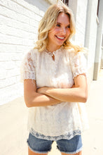 Load image into Gallery viewer, Classy Chic Ivory Swiss Dot Chiffon Button Yoke Lined Blouse
