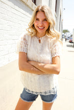 Load image into Gallery viewer, Classy Chic Ivory Swiss Dot Chiffon Button Yoke Lined Blouse

