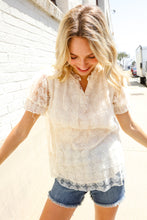 Load image into Gallery viewer, Classy Chic Ivory Swiss Dot Chiffon Button Yoke Lined Blouse
