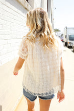 Load image into Gallery viewer, Classy Chic Ivory Swiss Dot Chiffon Button Yoke Lined Blouse

