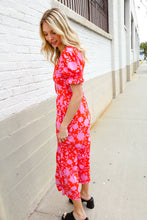 Load image into Gallery viewer, Spring Vibes Fuchsia Floral Print Ruffle Sleeve Wide Leg Jumpsuit
