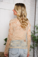 Load image into Gallery viewer, A Feminine Touch Tan Semi Sheer Lace Top
