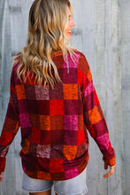 Load image into Gallery viewer, Autumn Embers Checker Plaid Long Sleeve Top
