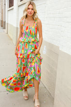 Load image into Gallery viewer, Sunny Days Abstract Print Tiered Ruffle Smocked Sleeveless Maxi
