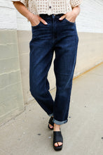 Load image into Gallery viewer, Judy Blue High-Rise Boyfriend Dark Blue Wash Jeans
