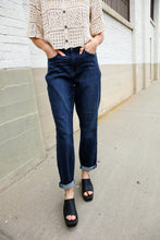 Load image into Gallery viewer, Judy Blue High-Rise Boyfriend Dark Blue Wash Jeans
