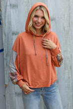Load image into Gallery viewer, Patch Me Later Rust French Terry High Low Hoodie
