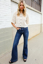 Load image into Gallery viewer, Judy Blue High Rise Trouser Flare Dark Wash Denim Jeans
