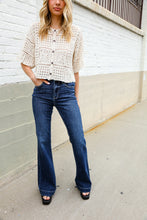 Load image into Gallery viewer, Judy Blue High Rise Trouser Flare Dark Wash Denim Jeans
