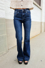 Load image into Gallery viewer, Judy Blue High Rise Trouser Flare Dark Wash Denim Jeans
