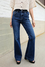 Load image into Gallery viewer, Judy Blue High Rise Trouser Flare Dark Wash Denim Jeans
