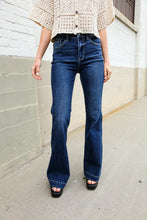 Load image into Gallery viewer, Judy Blue High Rise Trouser Flare Dark Wash Denim Jeans
