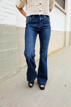 Load image into Gallery viewer, Judy Blue High Rise Trouser Flare Dark Wash Denim Jeans
