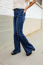 Load image into Gallery viewer, Judy Blue High Rise Trouser Flare Dark Wash Denim Jeans
