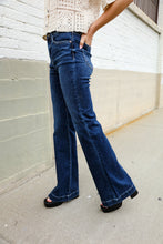 Load image into Gallery viewer, Judy Blue High Rise Trouser Flare Dark Wash Denim Jeans
