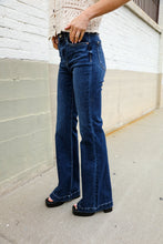 Load image into Gallery viewer, Judy Blue High Rise Trouser Flare Dark Wash Denim Jeans

