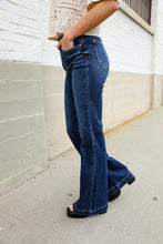 Load image into Gallery viewer, Judy Blue High Rise Trouser Flare Dark Wash Denim Jeans
