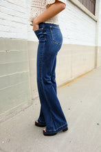 Load image into Gallery viewer, Judy Blue High Rise Trouser Flare Dark Wash Denim Jeans
