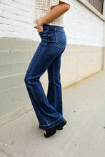 Load image into Gallery viewer, Judy Blue High Rise Trouser Flare Dark Wash Denim Jeans
