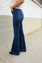 Load image into Gallery viewer, Judy Blue High Rise Trouser Flare Dark Wash Denim Jeans
