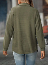 Load image into Gallery viewer, Suhkasana - Green Waffle Knit Button Down Shacket Casual Shirt Jacket
