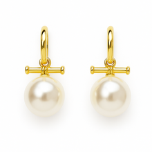 Load image into Gallery viewer, Ellison+Young - Toggle Bar Pearl Earrings- Modern Classic Style
