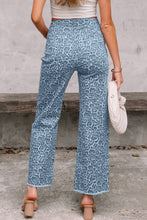 Load image into Gallery viewer, 1 the Woman - Leopard /Polka Dot Frayed Edge Wide Leg High Waist Jeans
