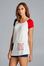 Load image into Gallery viewer, 42POPS - .American Flag Patch Pocket Tee USA made
