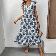 Load image into Gallery viewer, Lovesoft - Loose-Fit Deep V-Neck Floral Print Maxi Dress
