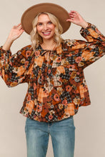 Load image into Gallery viewer, Apple Cider Patchwork Print Blouse
