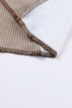 Load image into Gallery viewer, Suhkasana - Ribbed Color Block Slim Fit Top with Contrast Seams
