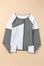Load image into Gallery viewer, Suhkasana - Ribbed Color Block Slim Fit Top with Contrast Seams
