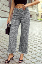 Load image into Gallery viewer, 1 the Woman - Leopard /Polka Dot Frayed Edge Wide Leg High Waist Jeans

