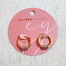 Load image into Gallery viewer, Ellison+Young - Ringed Up Two Toned Huggie Hoop Earrings
