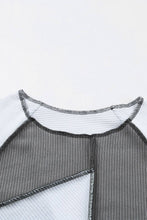 Load image into Gallery viewer, Suhkasana - Ribbed Color Block Slim Fit Top with Contrast Seams
