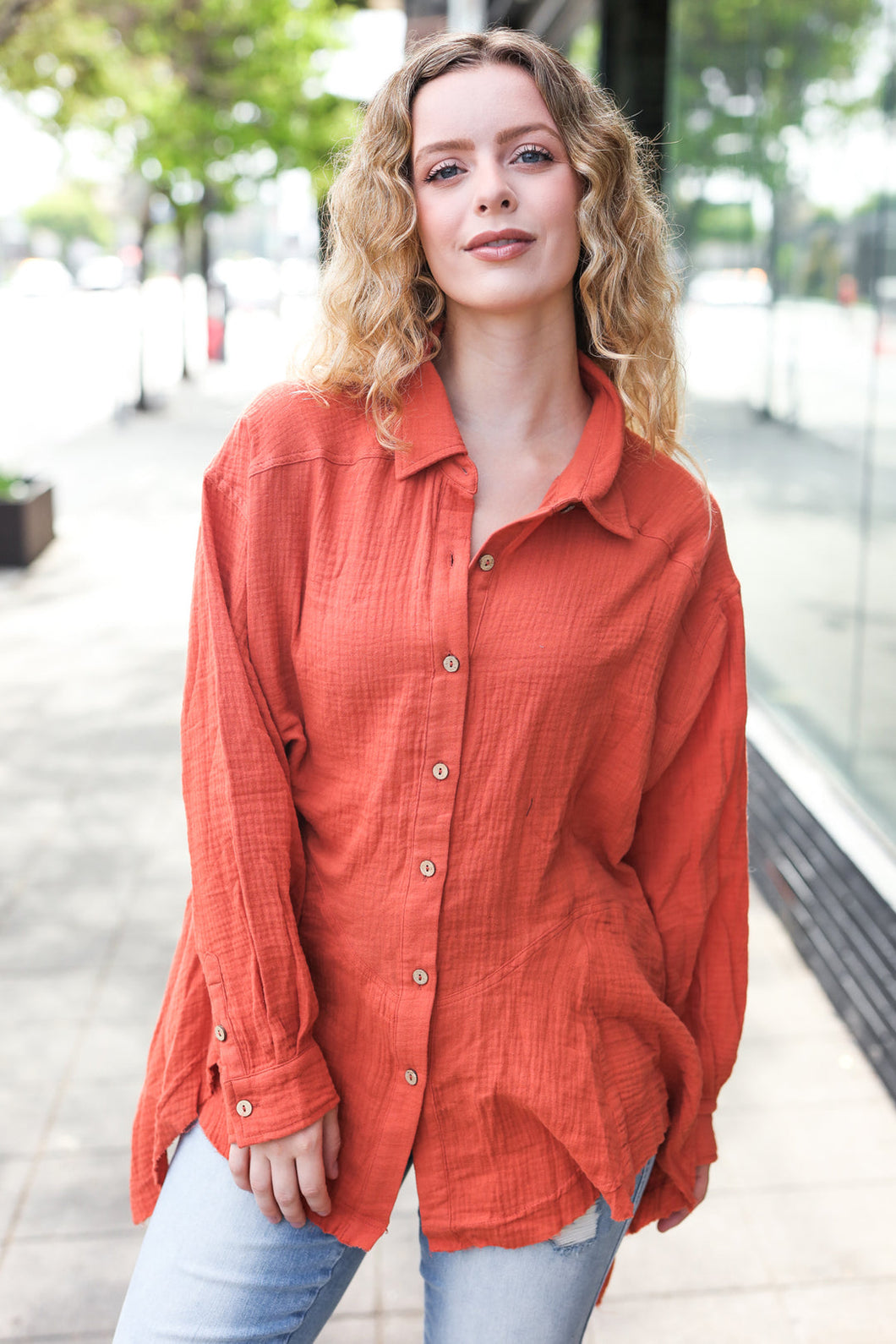 Everyday Rust Button Down
Sharkbite Cotton Tunic Top