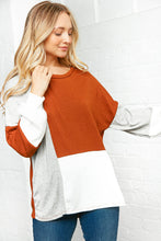 Load image into Gallery viewer, Two Tone Hacci Color Block Sweater Top
