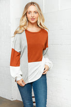 Load image into Gallery viewer, Two Tone Hacci Color Block Sweater Top

