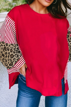 Load image into Gallery viewer, Little Daisy Closet - LDC Striped Patchwork Sleeve Colorblock Sweatshirt
